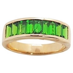 Tsavorite Ring Set in 18 Karat Rose Gold Settings