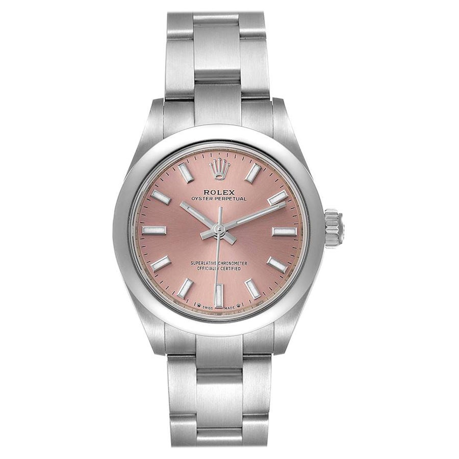 Rolex Oyster Perpetual Pink Dial Steel Ladies Watch 276200 Unworn For Sale
