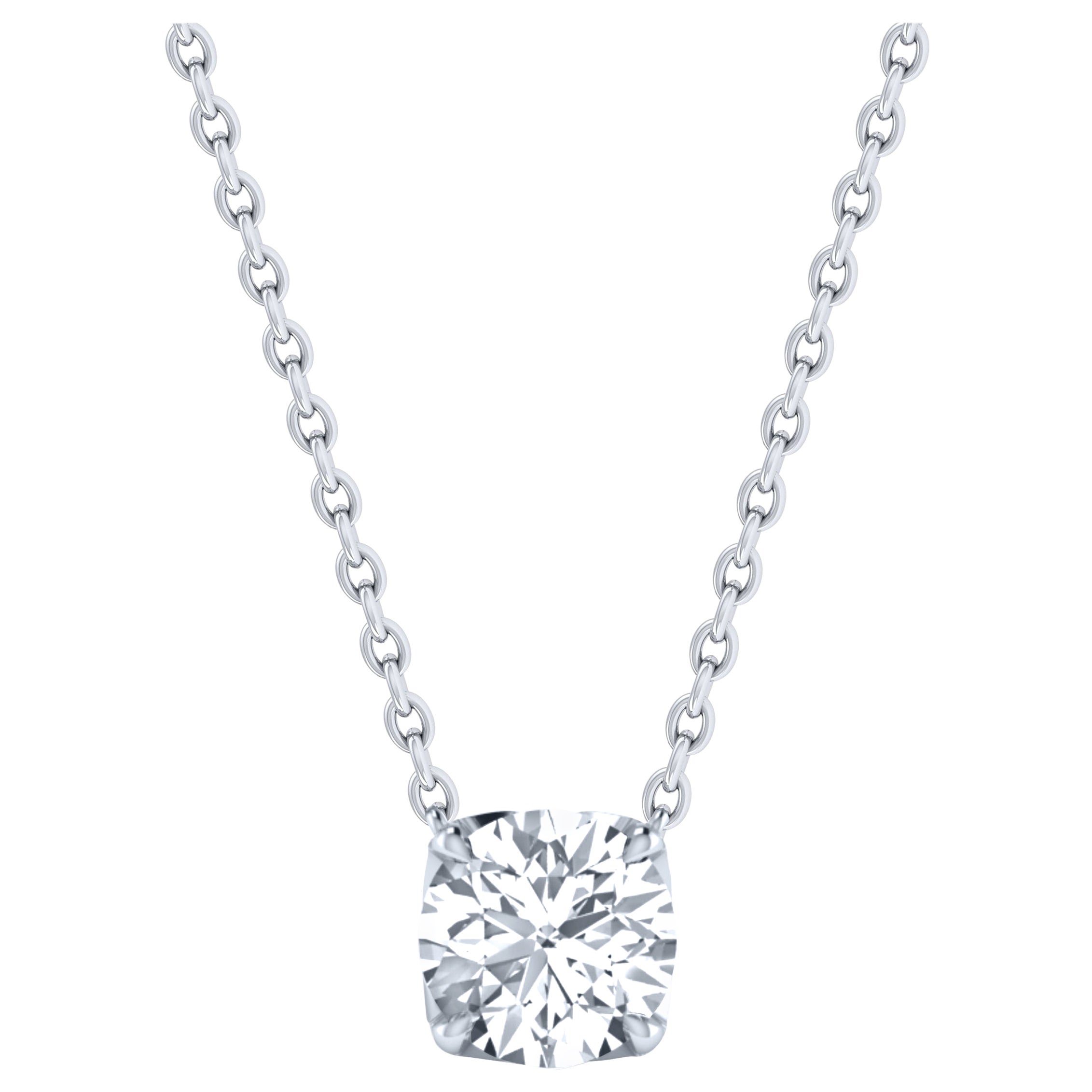 Harakh GIA Certified 0.34 Carat Solitaire Diamond Pendant Necklace in 18 KT Gold