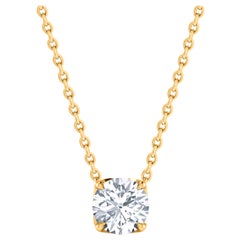 Harakh GIA Certified 0.34 Carat Solitaire Diamond Pendant Necklace in 18 Kt Gold