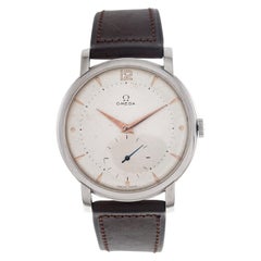 Omega Wrist Watch Oversize Ref. 2544-2 in Stainless Steel Two White Tone Dial