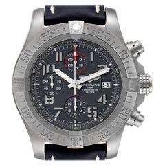 Breitling Avenger Bandit Grey Dial Blue Stap Titanium Watch E13383 Box Papers