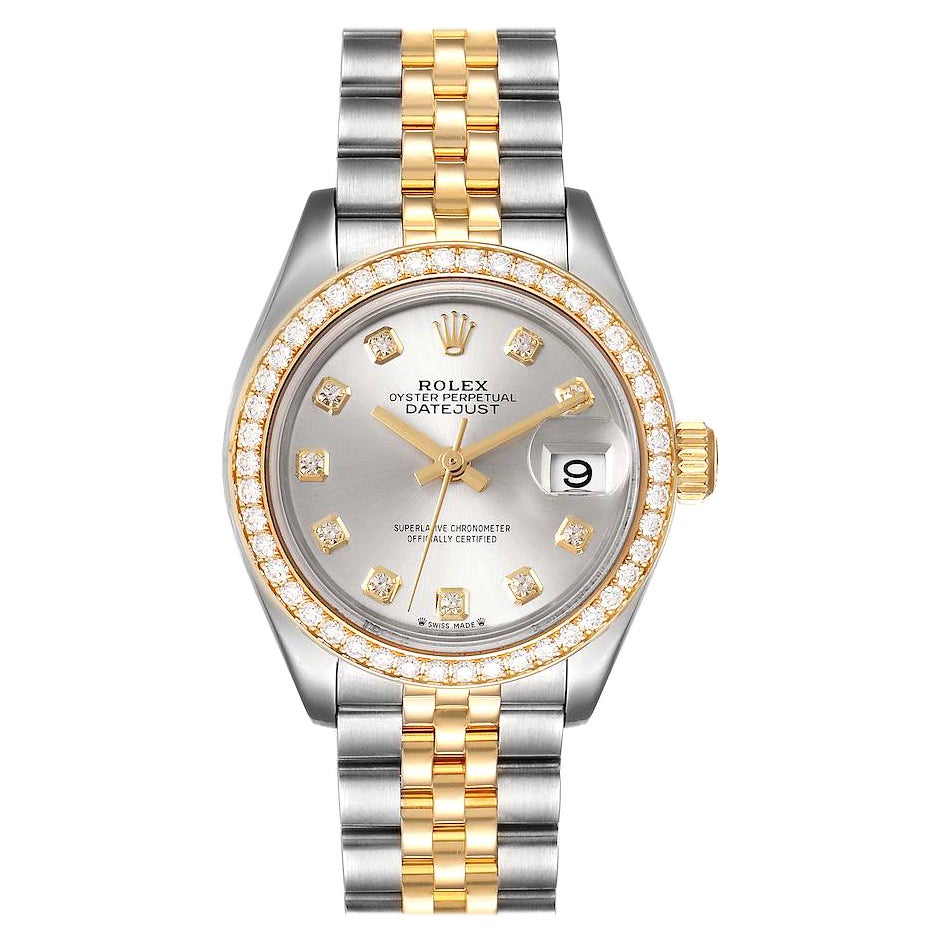 Rolex Datejust 28 Steel Rolesor Yellow Gold Diamond Watch 279383 Box Card For Sale