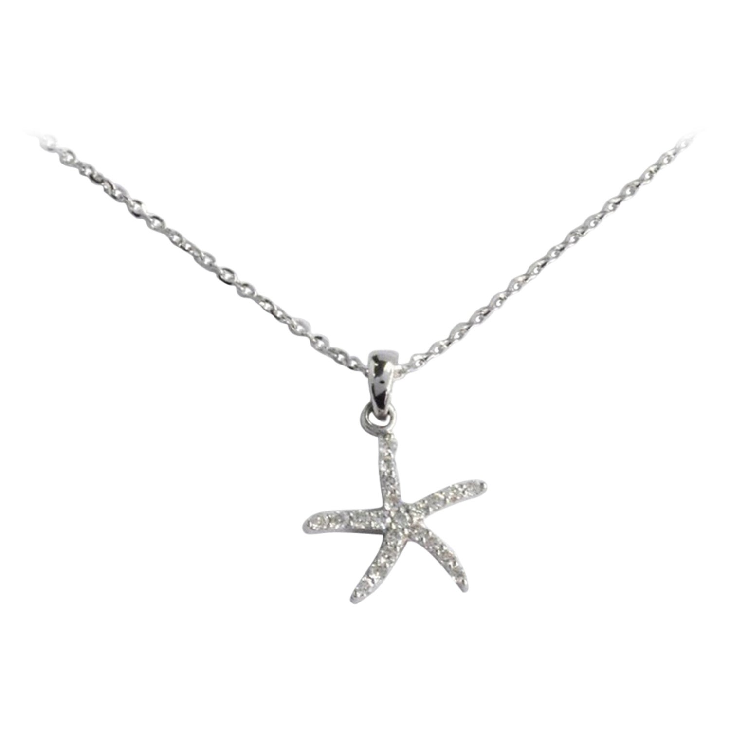 925 Sterling Silver Starfish Pendant Necklace Design 4 45cm / 18 inch