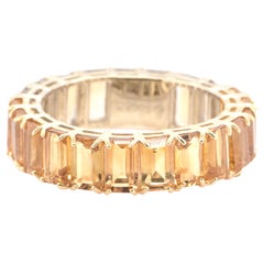 7.30 Carat Natural Citrine Full Eternity Ring Set in 18K Yellow Gold