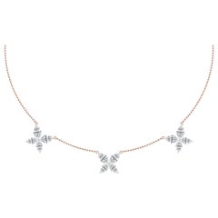Tanisa Nahata Diamond Three Flower-Butterfly Choker Necklace in 18KRG