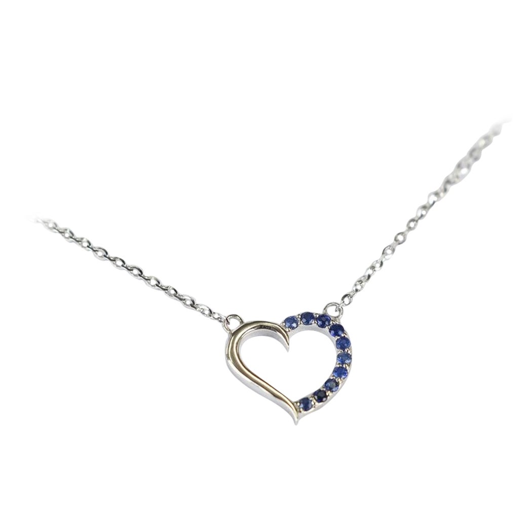 14k Solid Gold Sapphire Necklace Dainty 