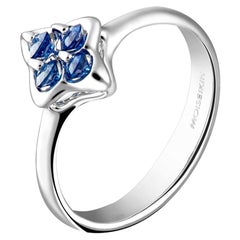 MOISEIKIN 18K White Gold Sapphire Ring Gift Promotion