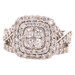 14K and 10K Diamond Cluster Ring and Band Set