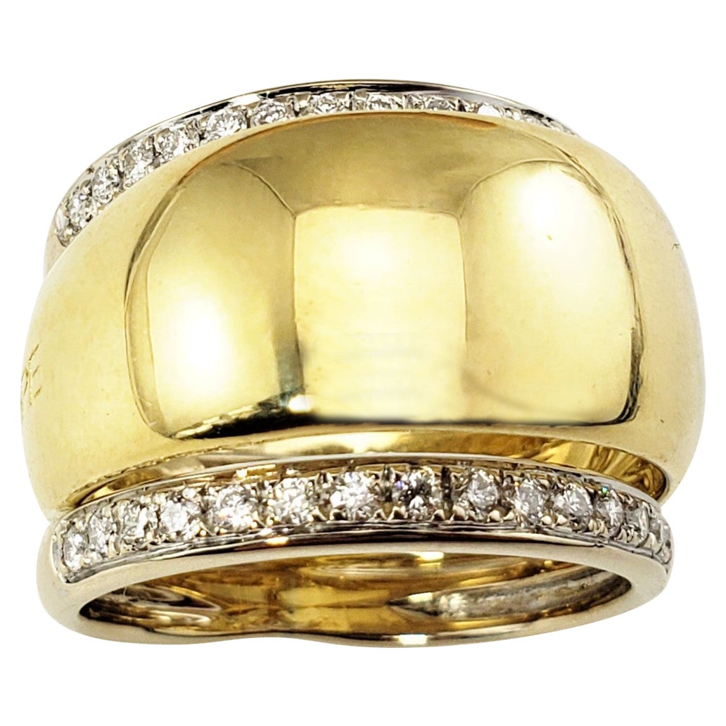 18 Karat Yellow Gold and Diamond Band Ring