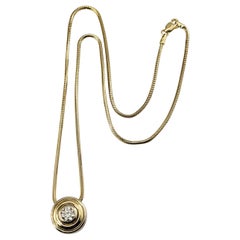 14 Karat Yellow Gold Diamond Pendant Necklace