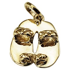 10 Karat Yellow Gold Flip Flops Charm