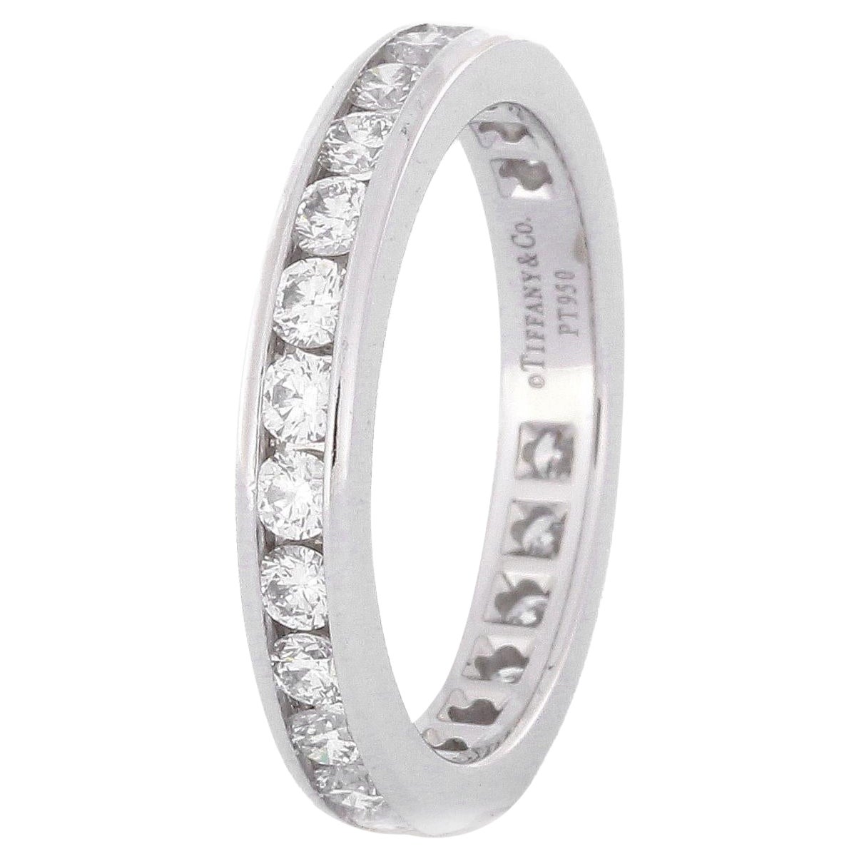 1,0 Karat Diamant Platin Tiffany Eternity Band Brautring