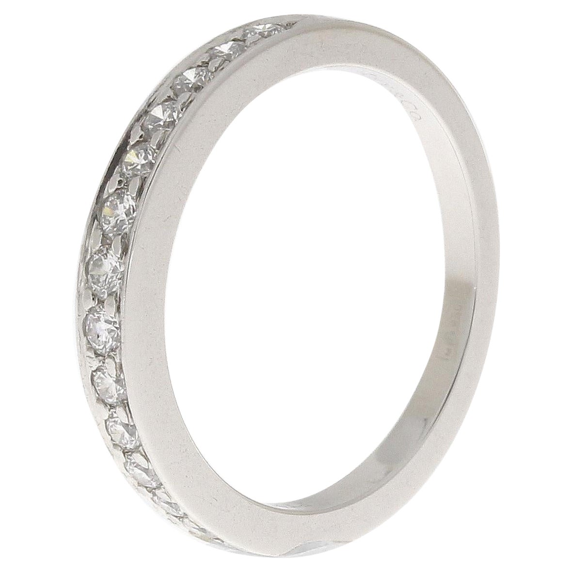 0.33 Carat Diamond Platinum Tiffany Half Eternity Band Bridal Ring For Sale