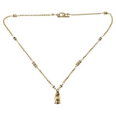 14 Karat Yellow Gold and Pearl Toggle Necklace