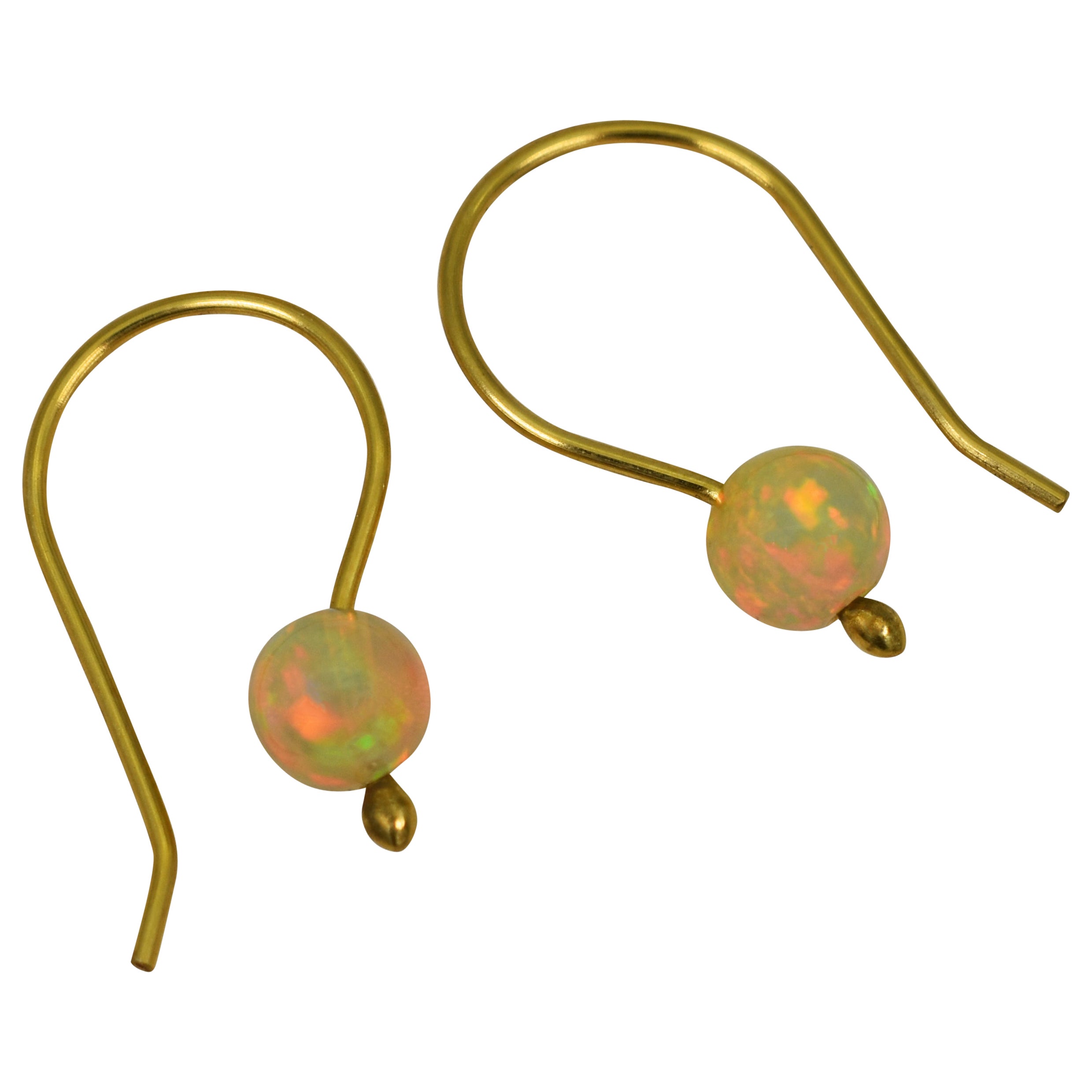 Ethiopian Opal 18k Yellow Gold Drop Earrings