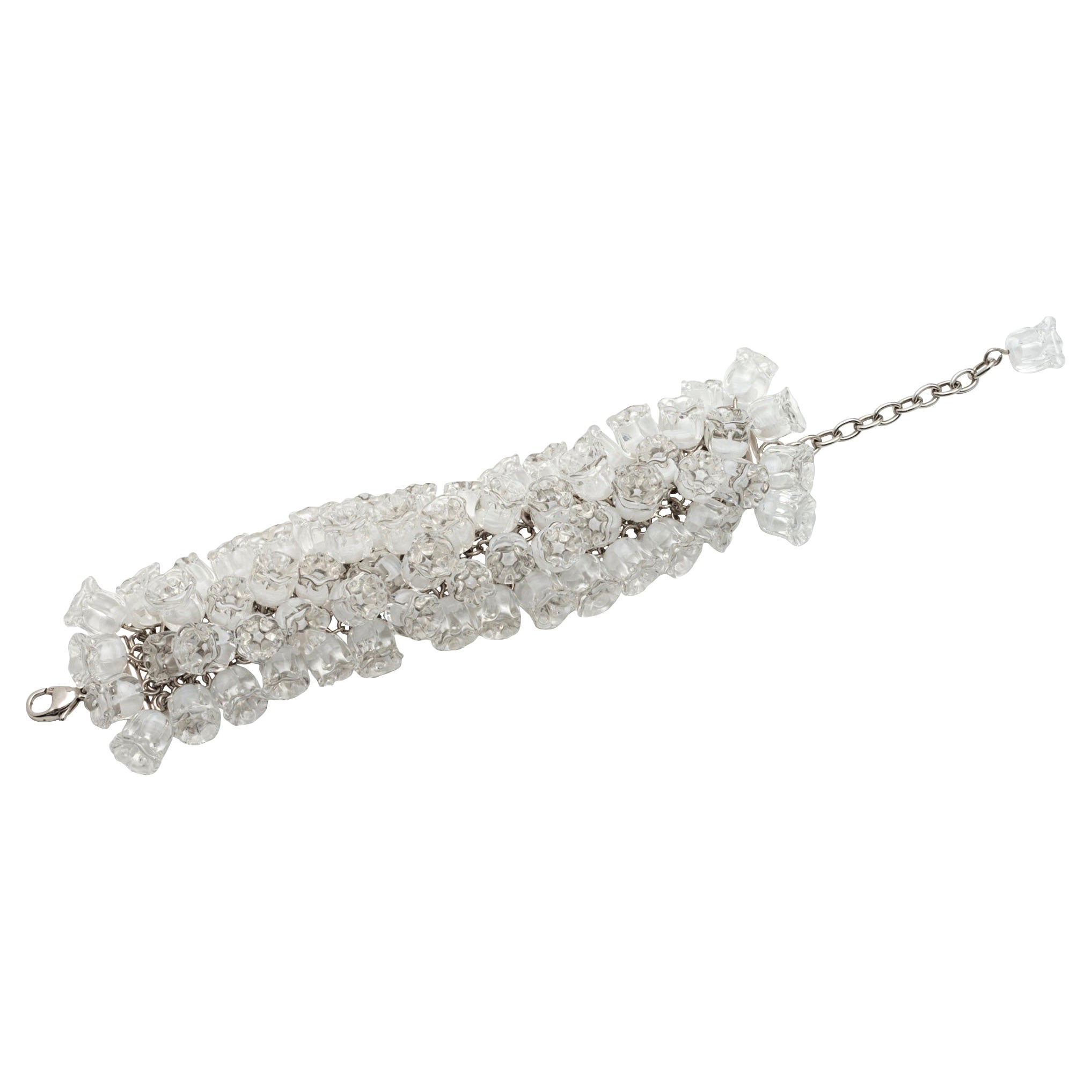 Vintage Lalique Crystal Bracelet Muguet Lily of the Valley