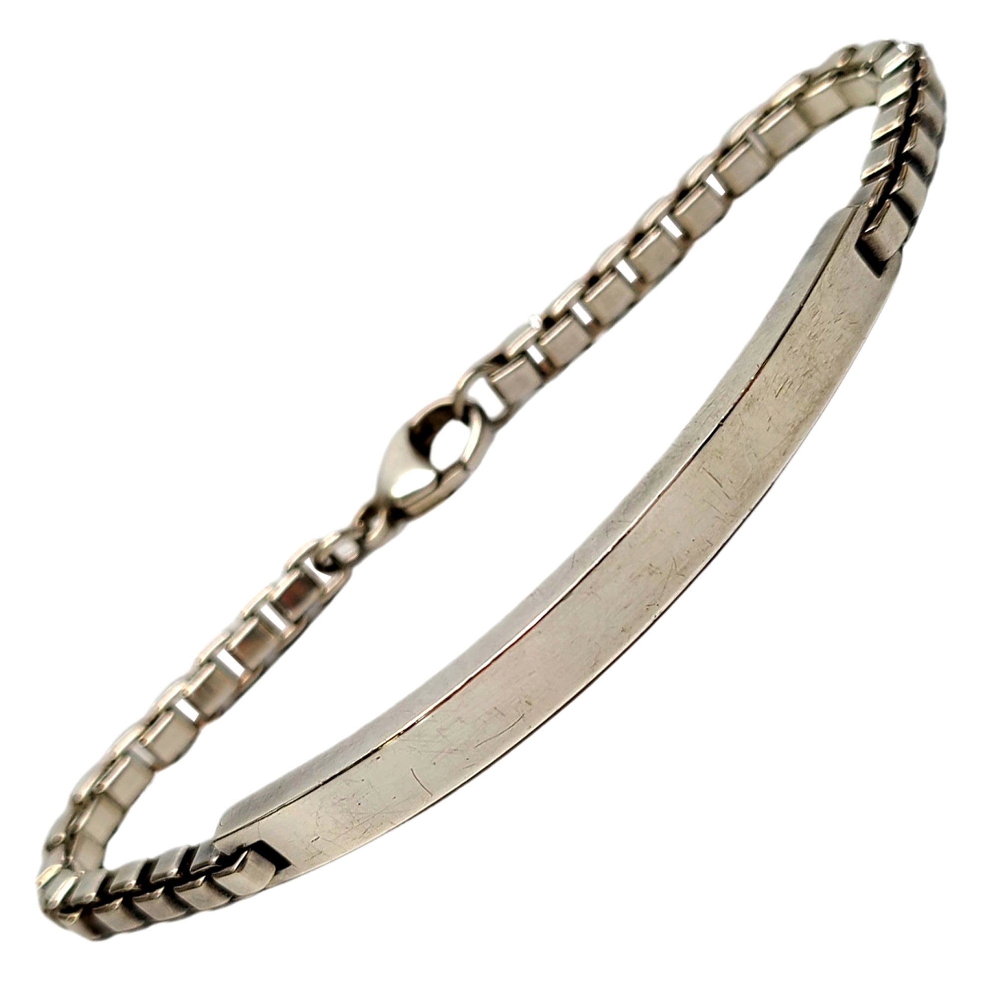 Tiffany & Co. Sterling Silver Venetian Link ID Bracelet 'Blank'