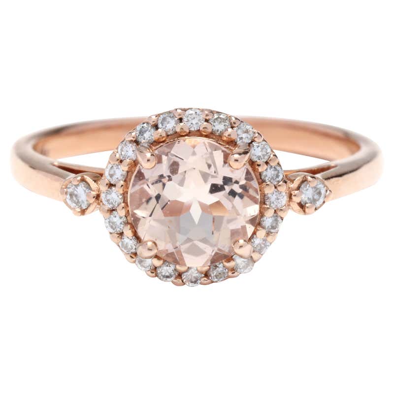 Le Vian 14 Karat Rose Gold Cushion Cut Pink Morganite ⅜ Carat Diamond ...