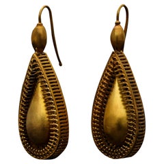 Antique Victorian Gold Articulated Drop Earrings 