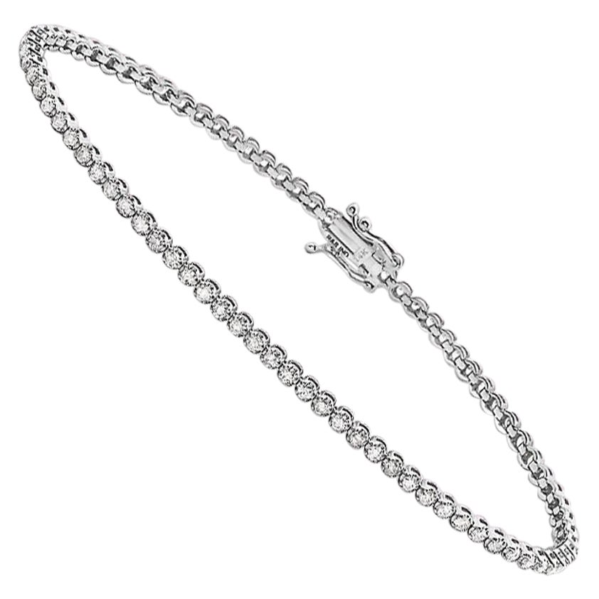 Bracelet tennis Capucelli en forme de coupe, en or 14 carats et diamants naturels de 2,00 carats poids total