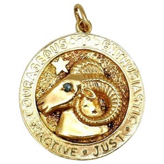 Tiffany & Co. Vintage Widder astrologischen Gelbgold Charme Anhänger