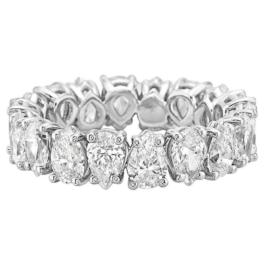 White Gold Pear Shapes Diamond Eternity Band For Sale