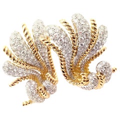 Orecchini Verdura Fan Diamond Large in oro giallo