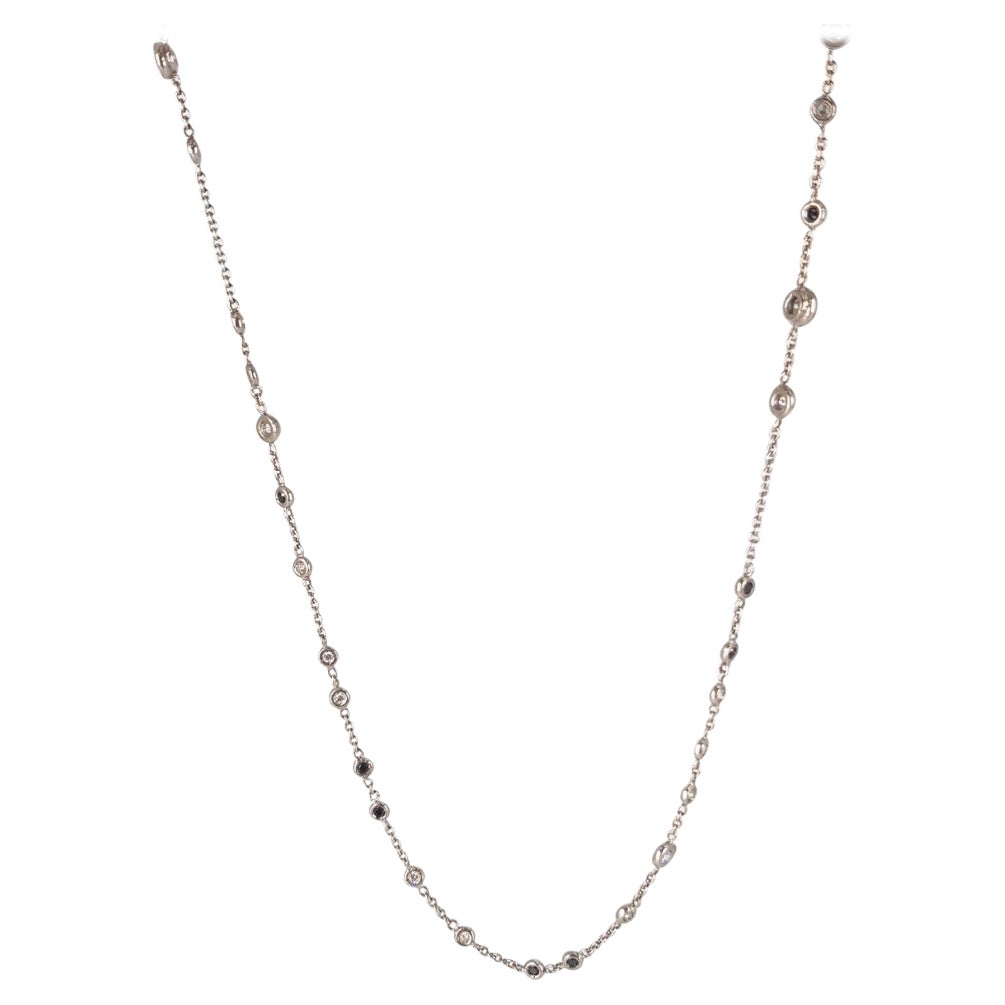 18ct White Gold Diamond by The Yard Necklace
