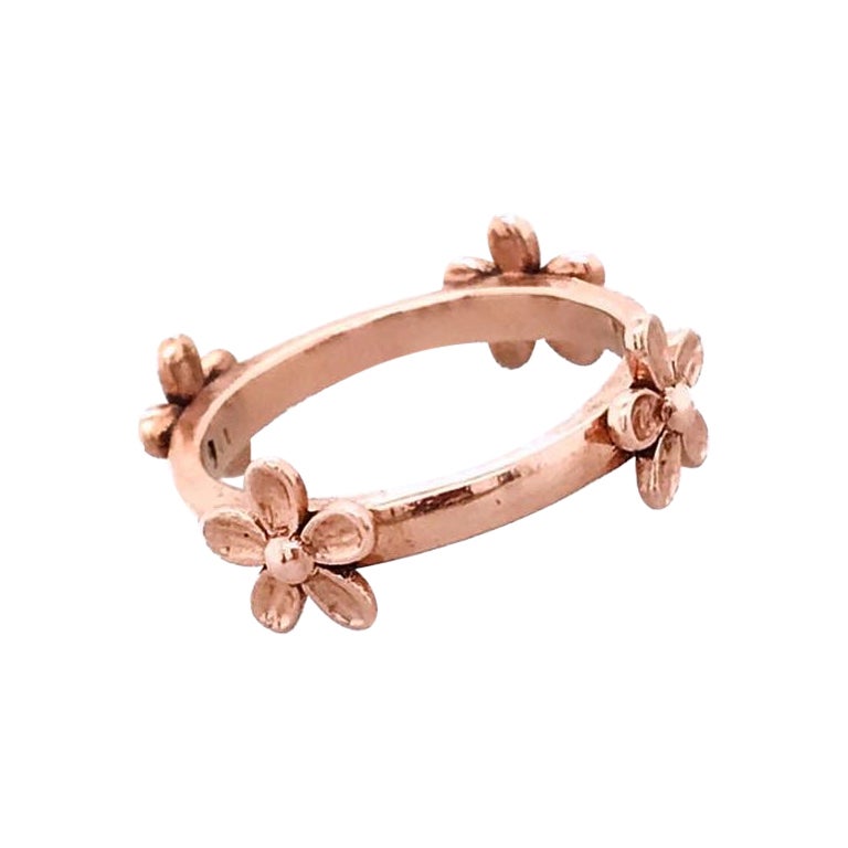 Bracelet à chaîne marguerite en or rose 18 carats