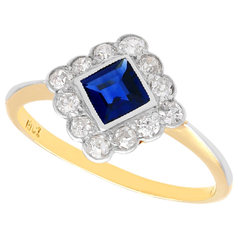 Bague Ancienne Femme Or 18 Carats 1925 - Rubis Et Diamants, Taille 53, Parfait état