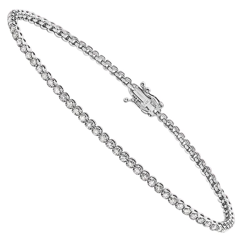Bracelet tennis Capucelli en forme de coupe, en or 14 carats et diamants naturels de 3,00 carats poids total