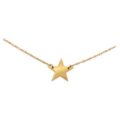 Gold Star Pendant Necklace, Minimalist Star Necklace, Rope Chain 16 or 18 Inches