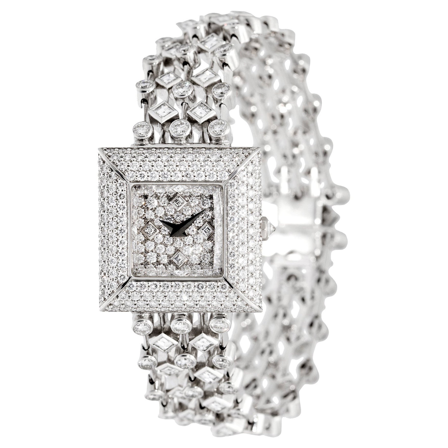 David Morris White Diamond Jewellery Bracelet Watch For Sale