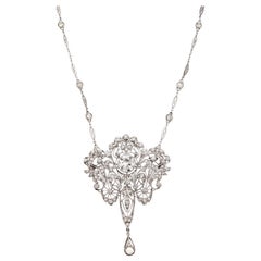Antique Incredible Belle Époque Diamond Pendant Necklace and Brooch