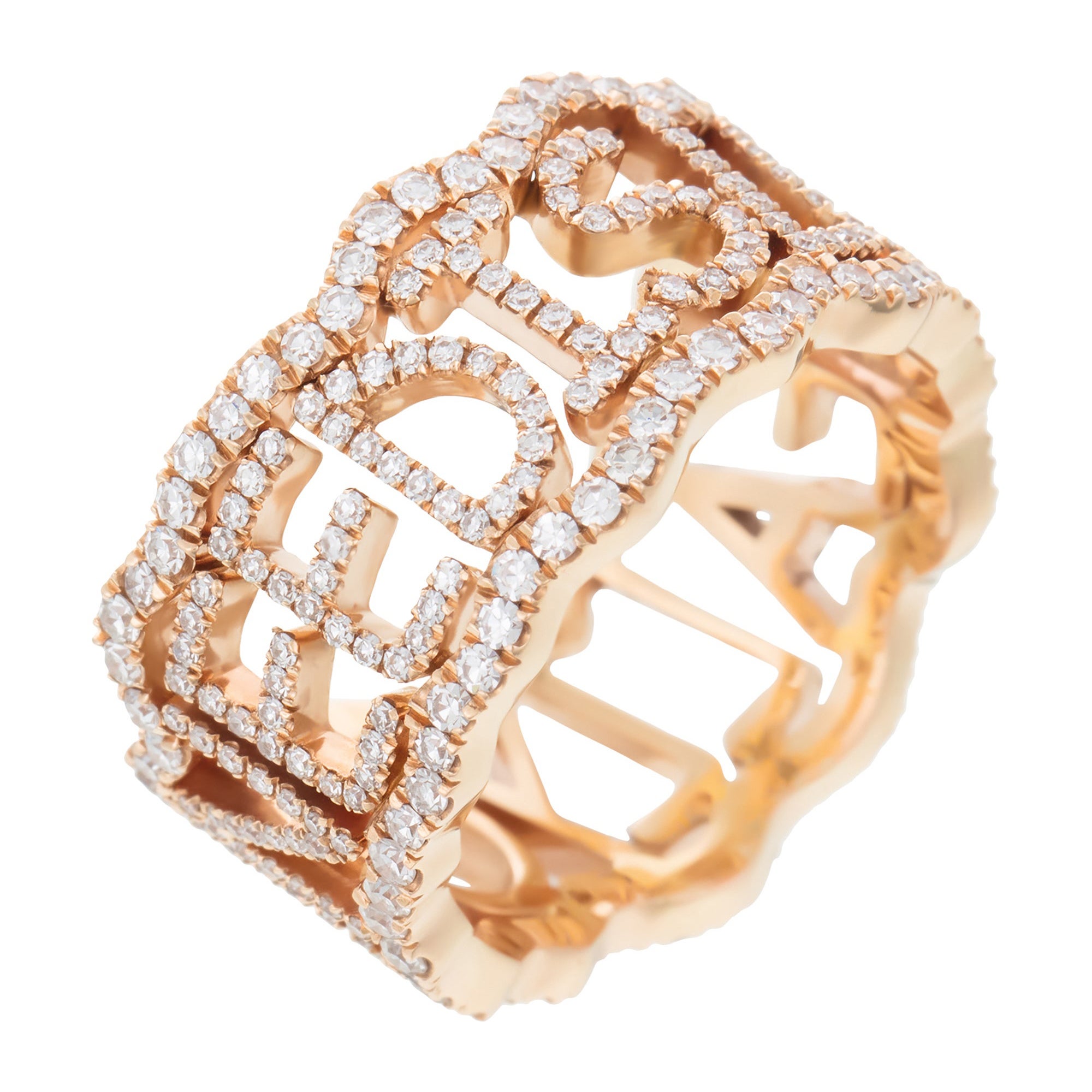 David Morris 18 Karat Rose Gold & Diamond 'All You Need Is Love' Ring