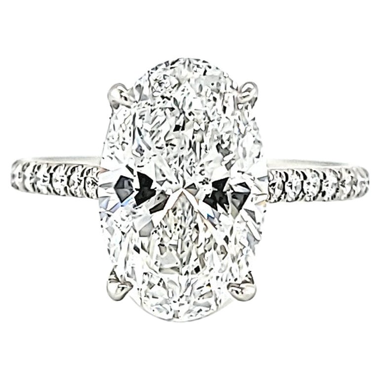 Louis Newman & Co GIA Certified 3.62 Carat Oval Diamond Ring