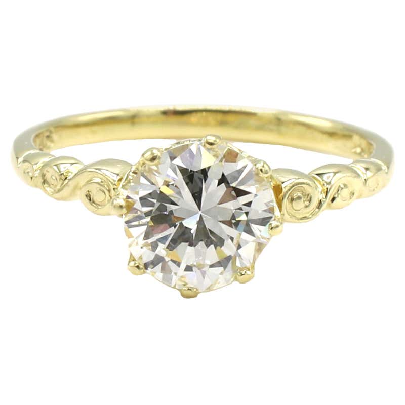Peter Suchy GIA Certified .93 Carat Sapphire Diamond Yellow Gold ...