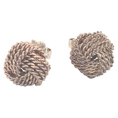 Tiffany & Co. Estate Sterling Silver Love Knot Earrings 2.8 Grams