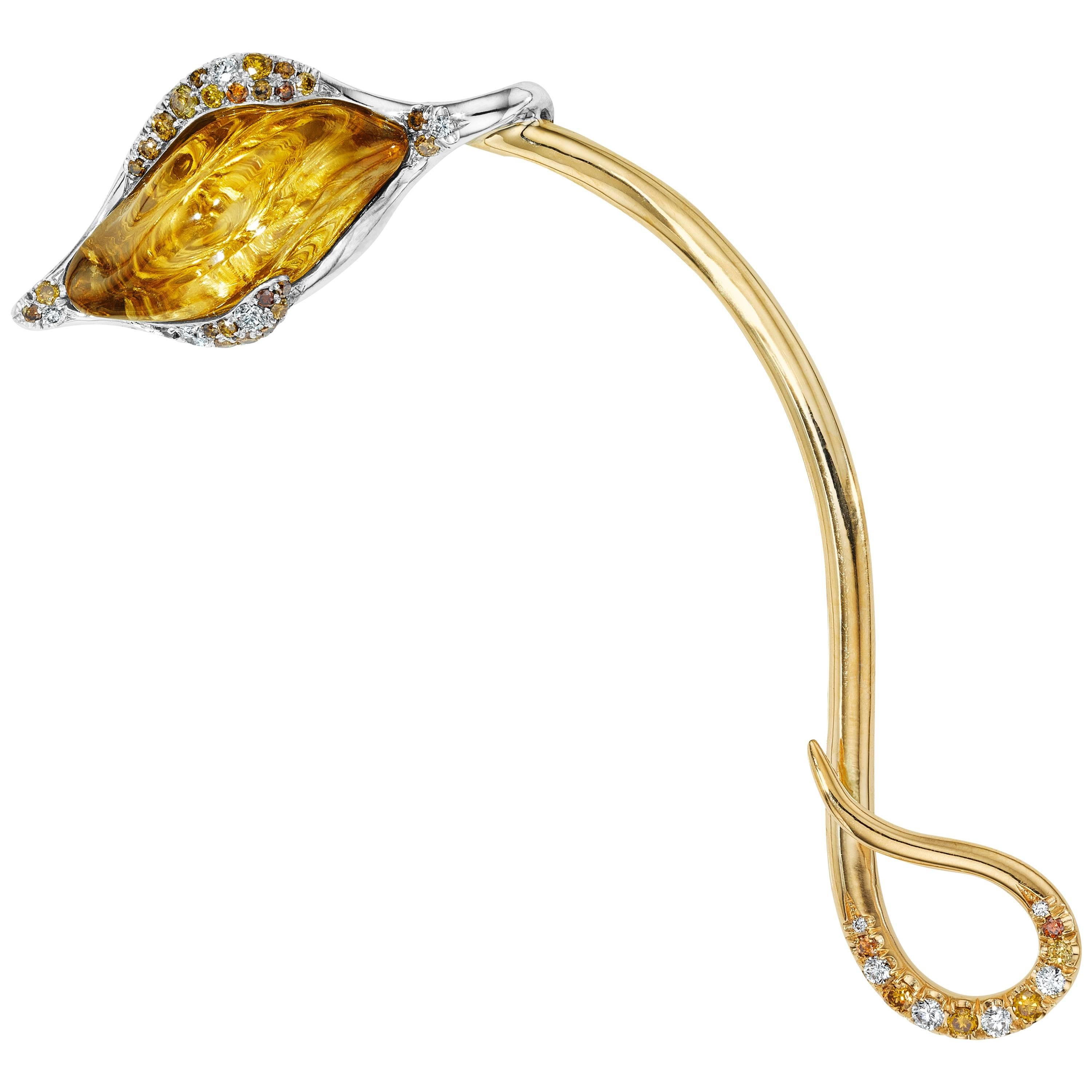 Naomi Sarna Zircon Diamond Gold Brooch