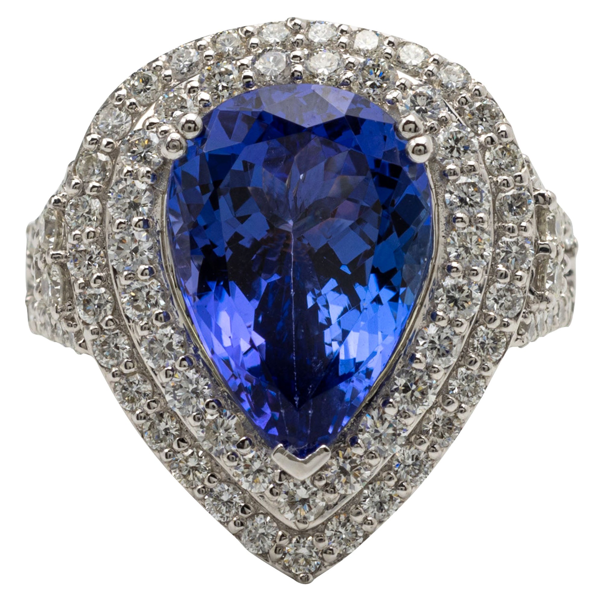 Tiffany and Co. Large Tanzanite Diamond Platinum Ring at 1stDibs