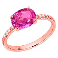 Ceylon Pink Sapphire and Diamond Rose Gold Cocktail Ring
