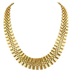 Vintage 18K Gold Collar Necklace, circa 1960