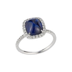Sapphire and Diamond Ring in 18K White Gold