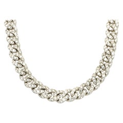 10 Karat White Gold Diamond Cuban Link Chain