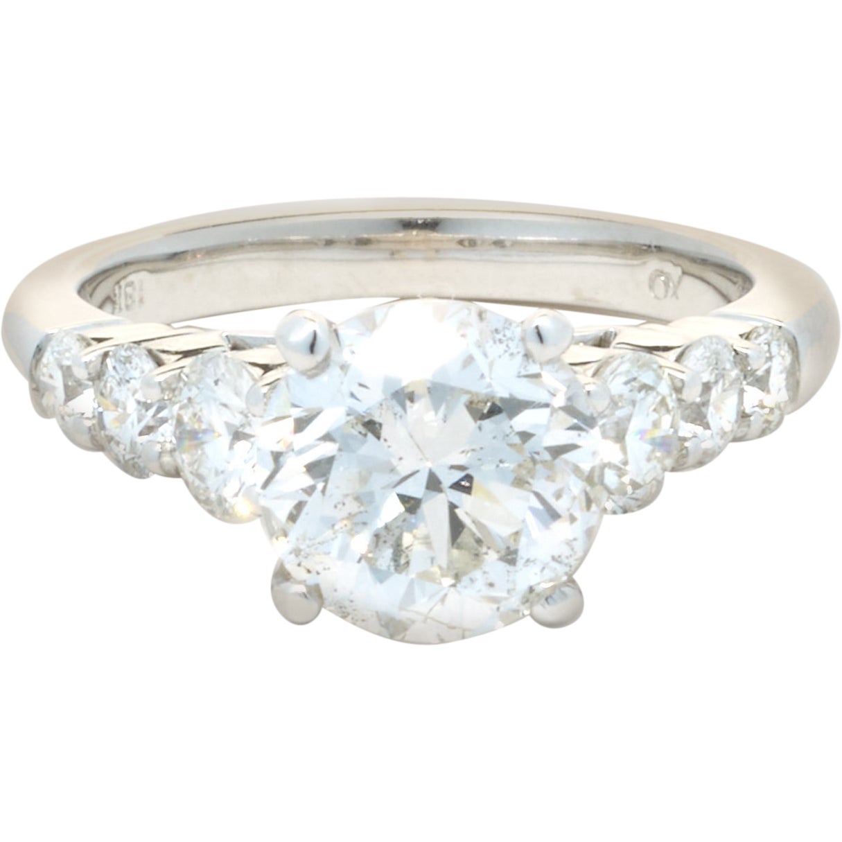 18 Karat White Gold 2.54ct Round Brilliant Cut Diamond Engagement Ring