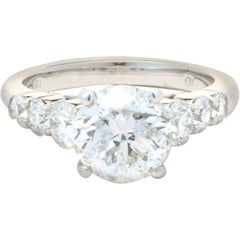 18 Karat White Gold 2.54ct Round Brilliant Cut Diamond Engagement Ring