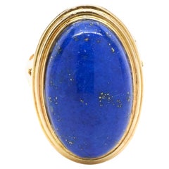 14 Karat Yellow Gold Lapis Ring