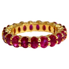 5.06ct natürlichen Burma Rubin Eternity Band 14 Karat küssen Zacken