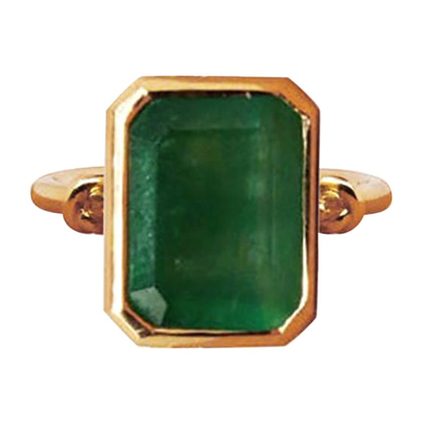 3ct  Knot Emerald Ring in 18ct Yellow Gold